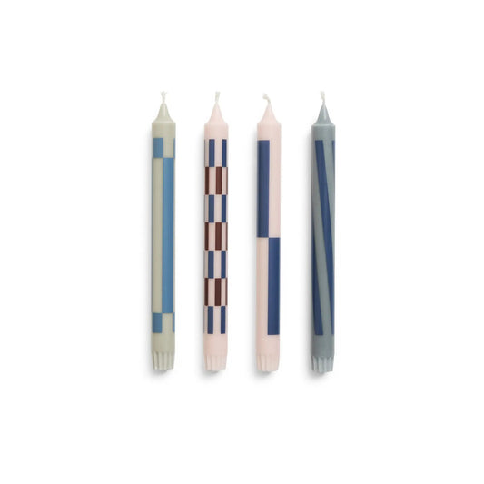HAY Pattern kynttilä 4kpl vaalea pinkki-sininen HAY