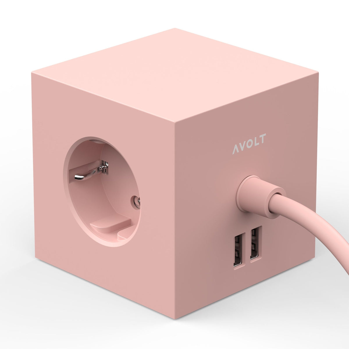 Avolt Square 1 USB jatkojohto vaaleanpunainen - Laatukaluste