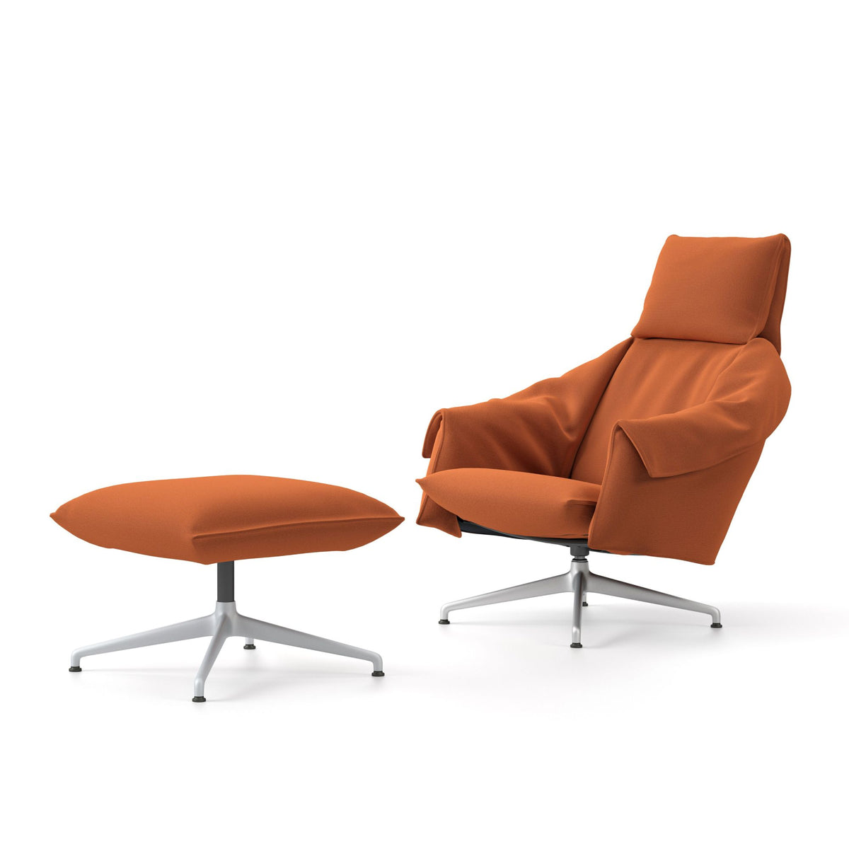 Vitra Bascule Highback nojatuoli+rahi alumiini/Hola terracotta