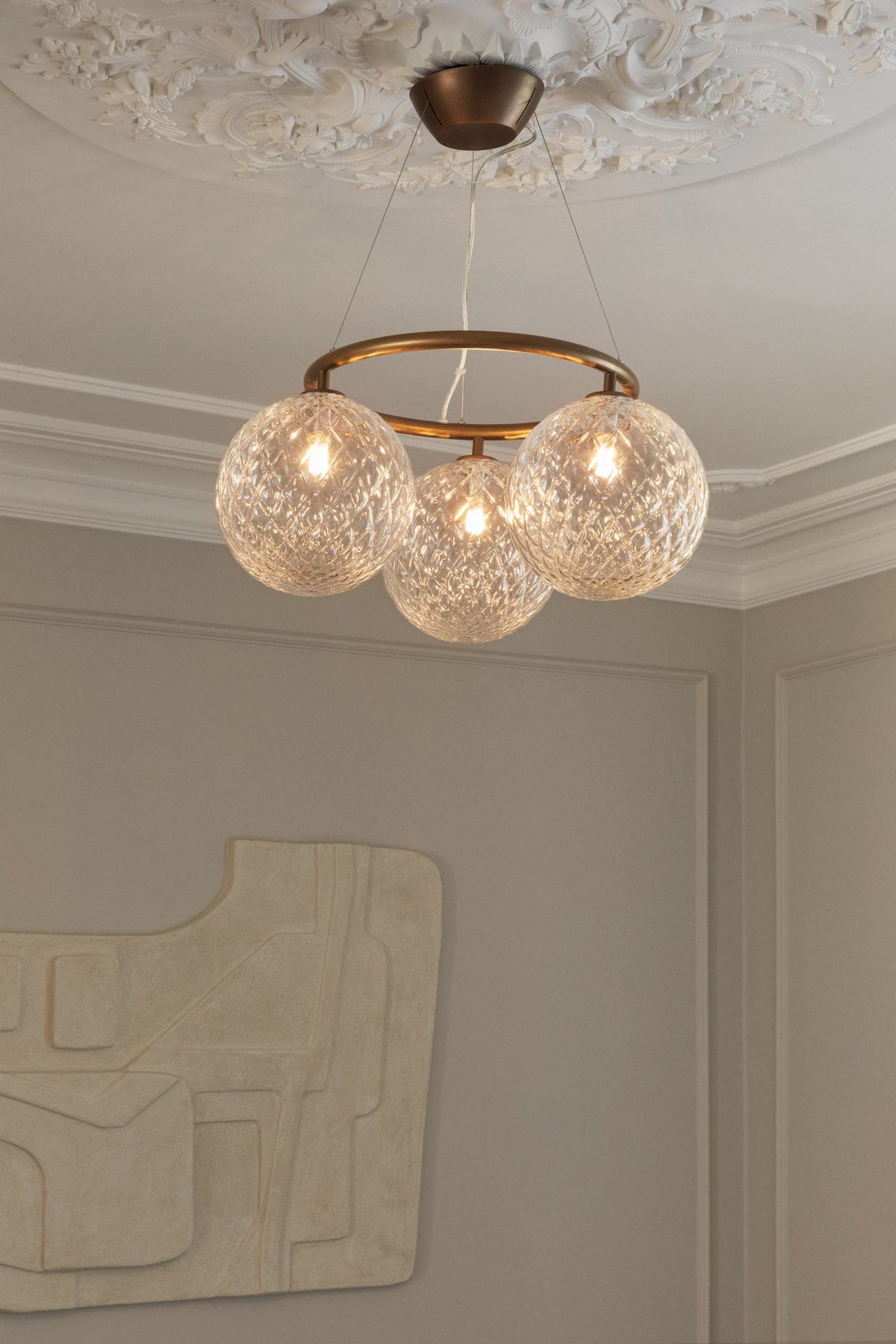 Nuura Miira 3 Circular pendant lamp bronze/clear