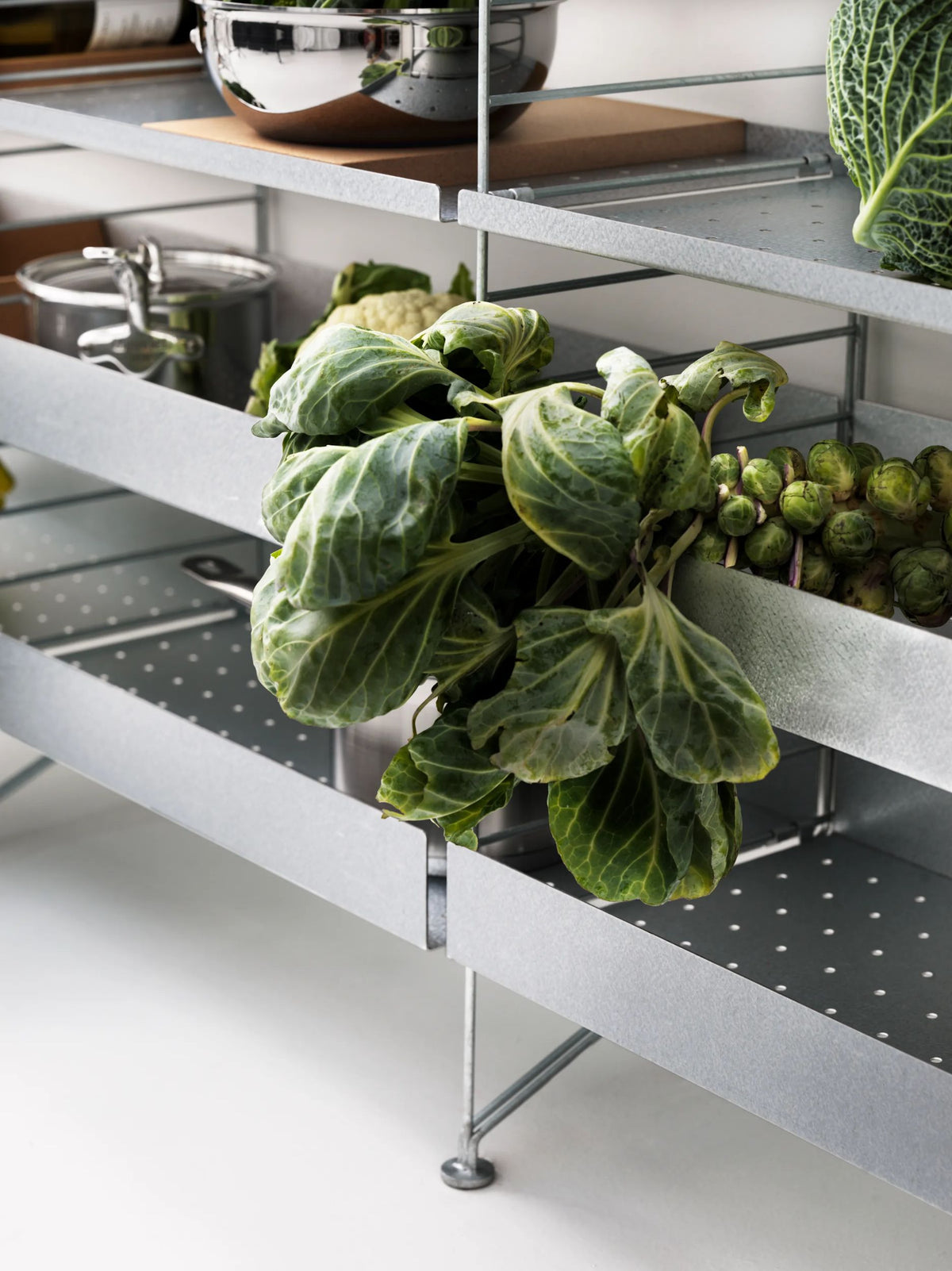 String Outdoor metal shelf high edge 58x30 galvanized