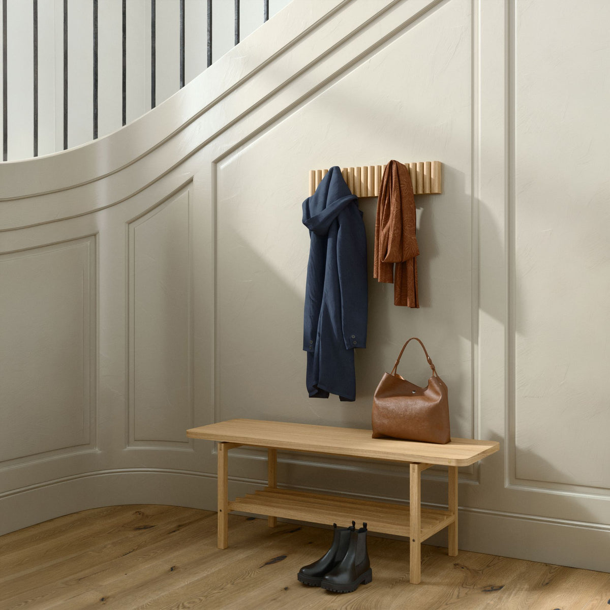 Andersen Furniture B3 penkki 120 cm valkolakattu tammi