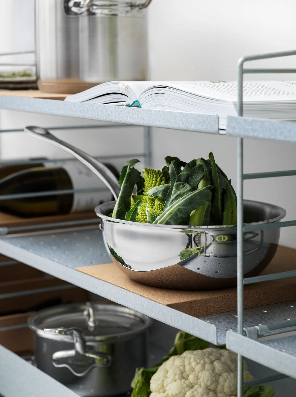 String Outdoor metal shelf low edge 58x30 galvanized