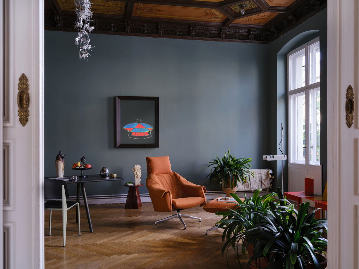 Vitra Bascule Highback nojatuoli+rahi alumiini/Hola terracotta