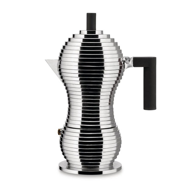 Alessi Pulcina espressopannu 6 kuppia alumiini/musta - Laatukaluste