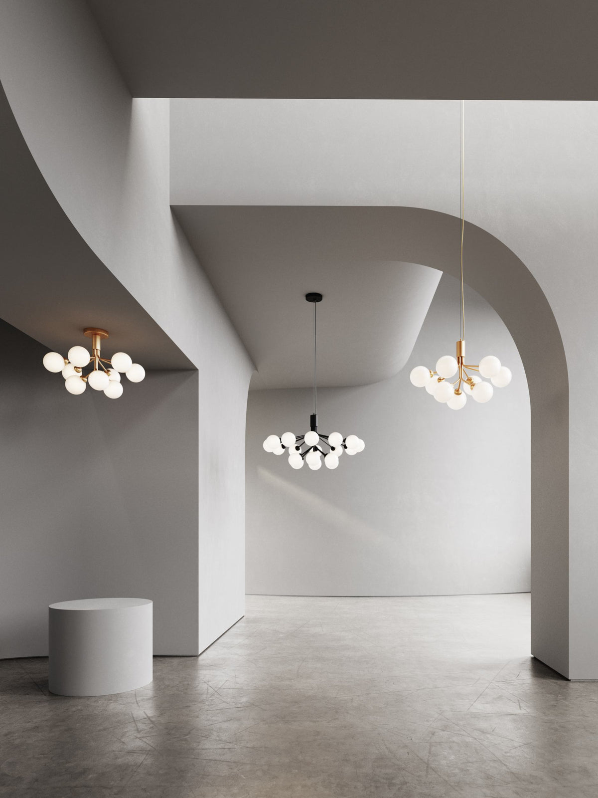 Nuura Apiales 9 pendant lamp brass/opal