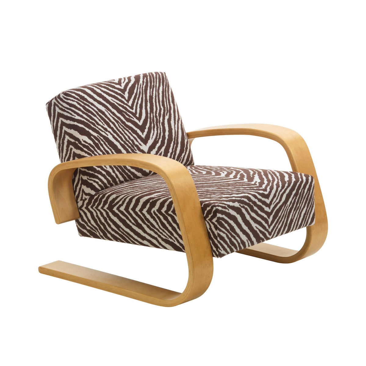 Artek 400 "Tankki" lepotuoli Zebra ruskea/hunajapetsattu koivu