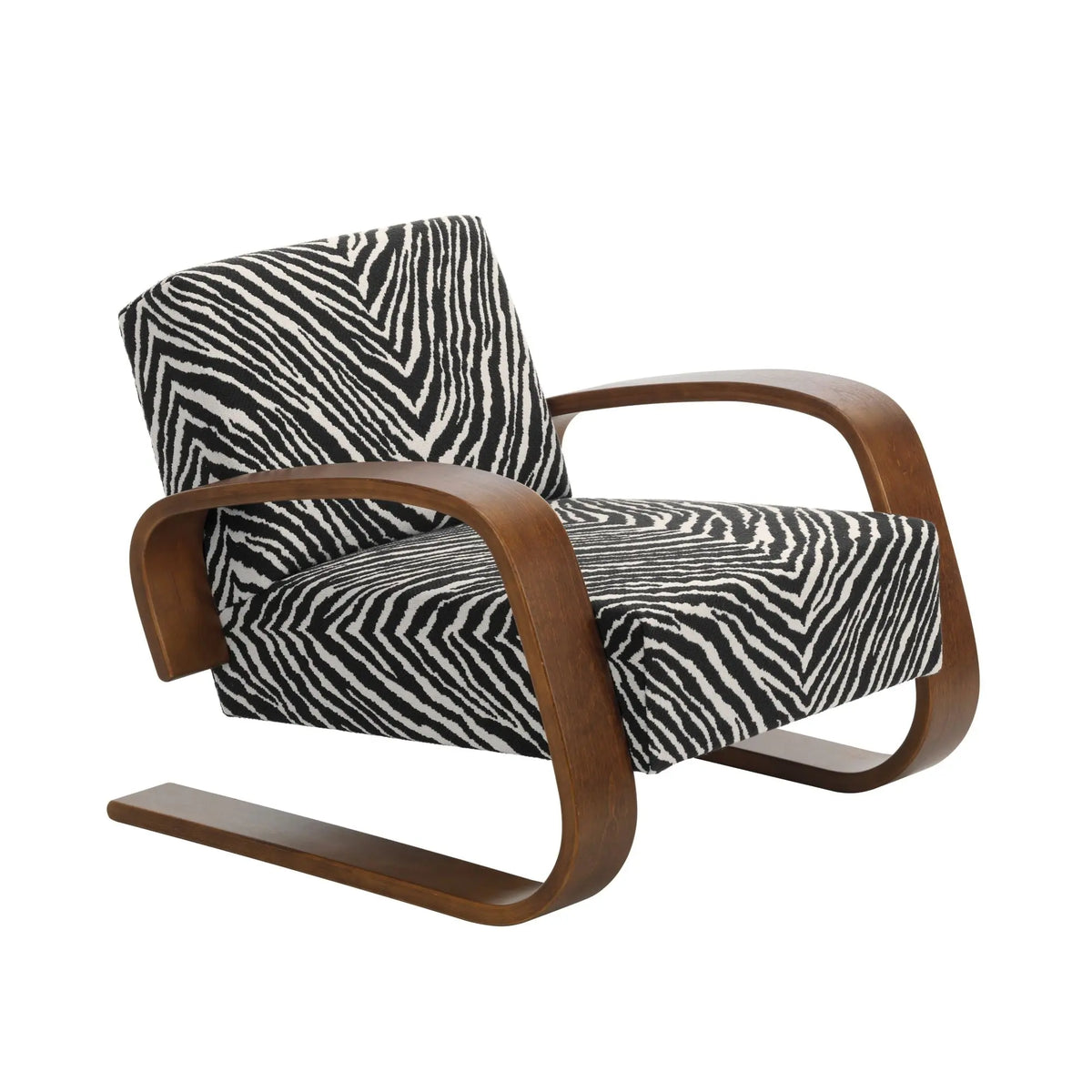 Artek 400 "Tankki" lepotuoli Zebra musta/pähkinä Artek