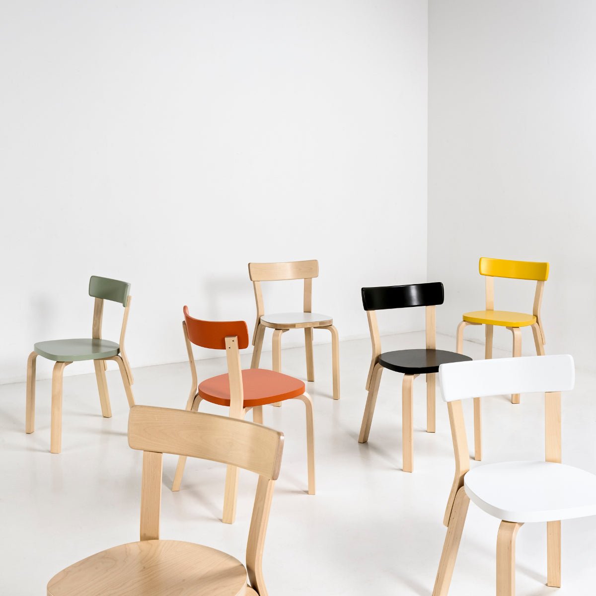 Artek 69 tuoli istuin ja selkänoja vihreä - Laatukaluste