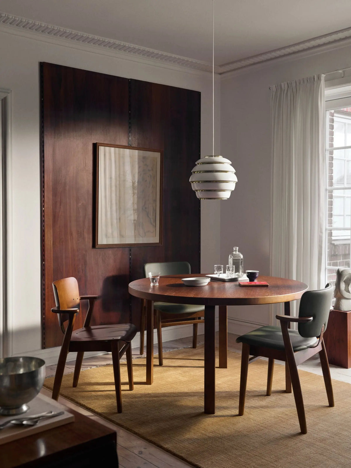 Artek Domus tuoli pähkinäpetsattu/Spectrum moss Artek