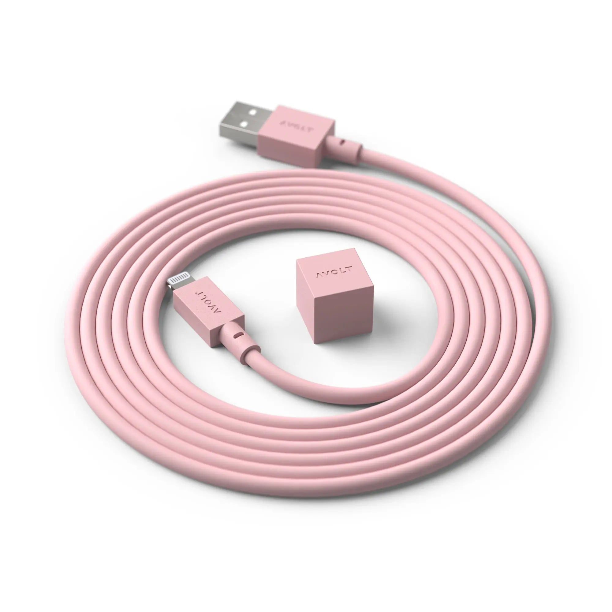 Avolt Cable 1 USB latauskaapeli vaaleanpunainen - Laatukaluste