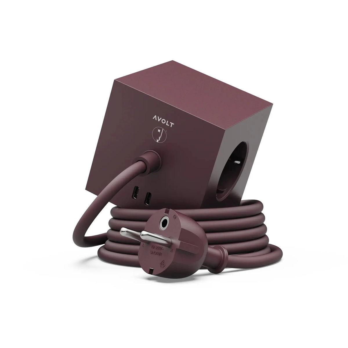 Avolt Square 1 USB-C jatkojohto viininpunainen Avolt