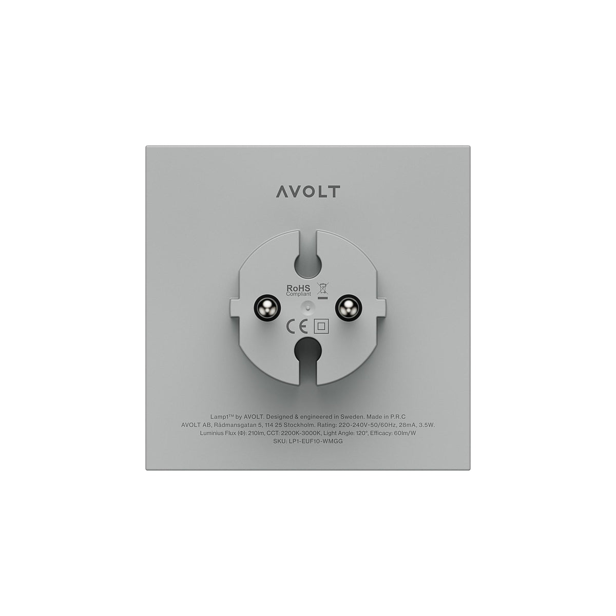 Avolt Lamp 1 night light gray