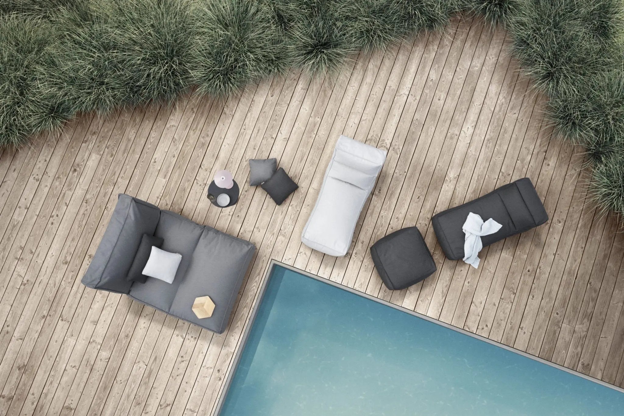 Blomus Stay Daybed iso tummanharmaa - Laatukaluste