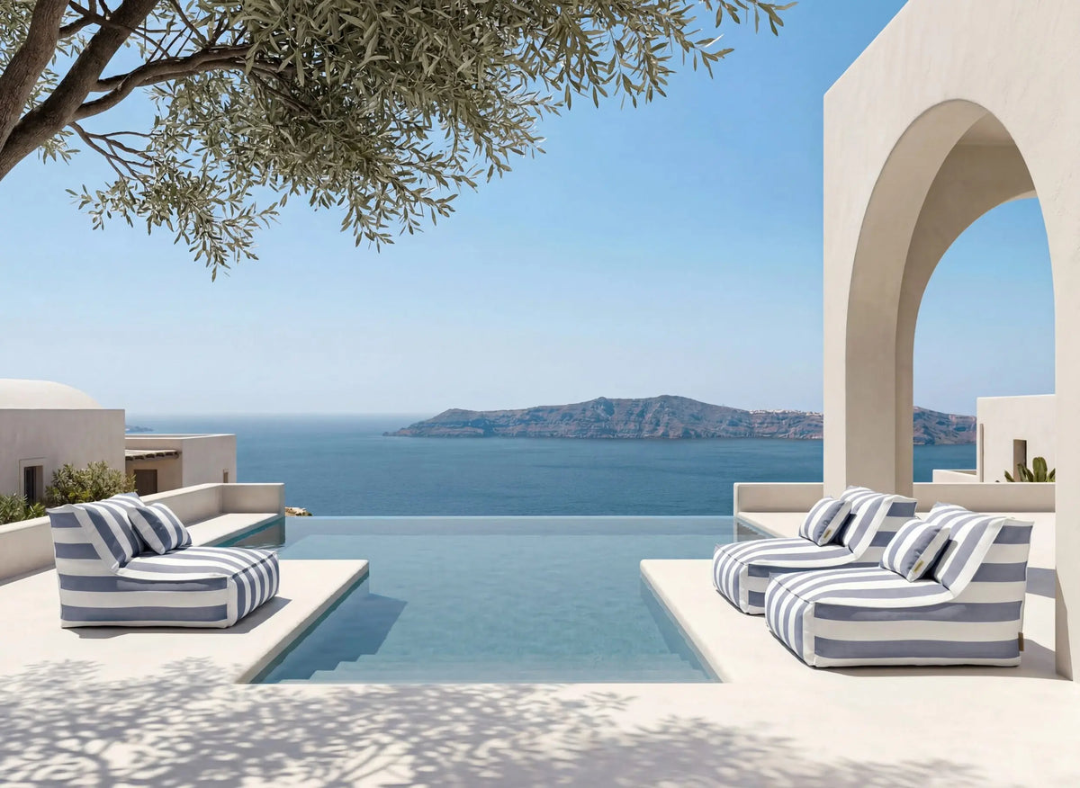 Blomus Stay Lounger lepotuoli sininen/valkoinen Blomus