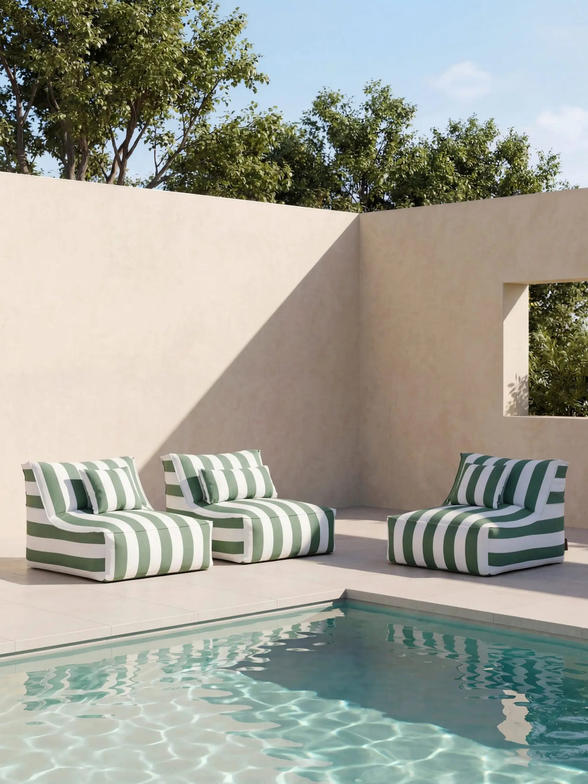 Blomus Stay Lounger lepotuoli vihreä/valkoinen Blomus