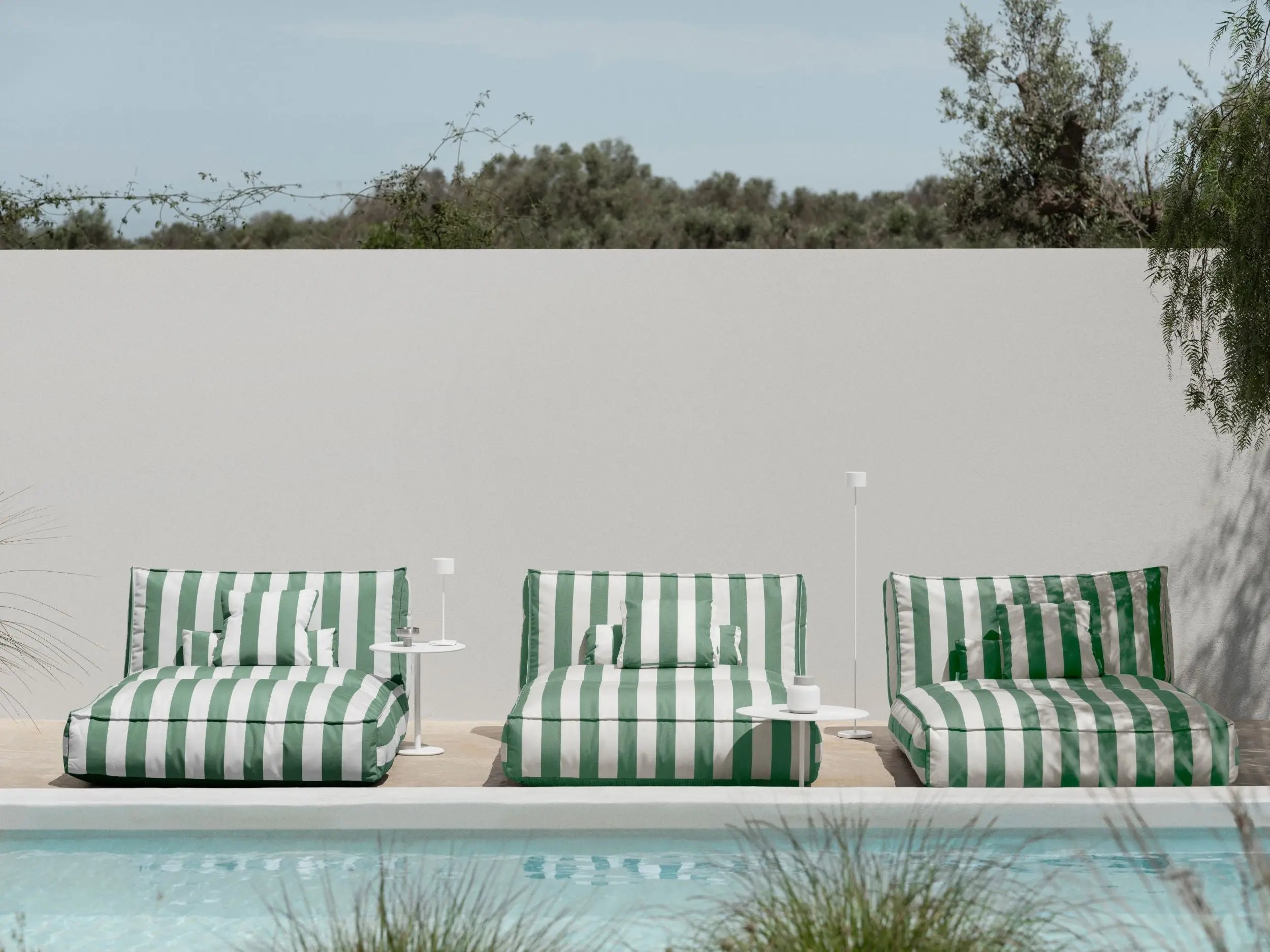 Blomus Stay Daybed iso vihreä/valkoinen Blomus