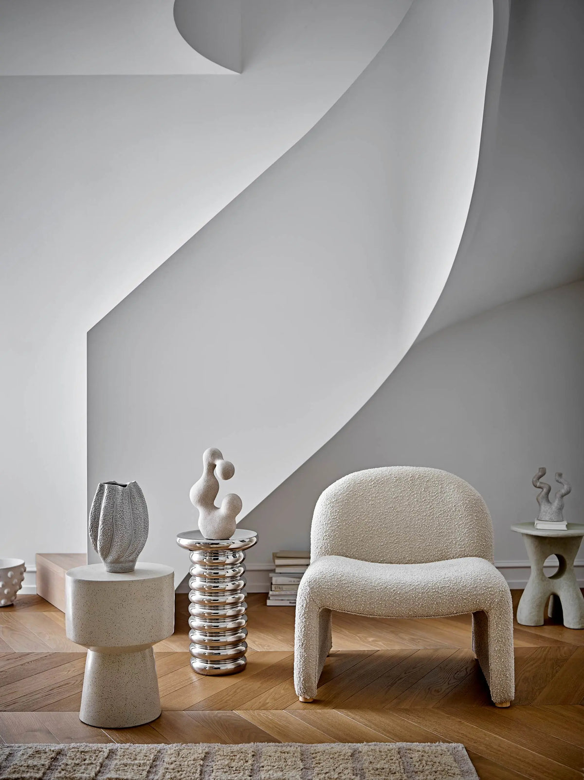 Bloomingville Neel lepotuoli valkoinen Bloomingville