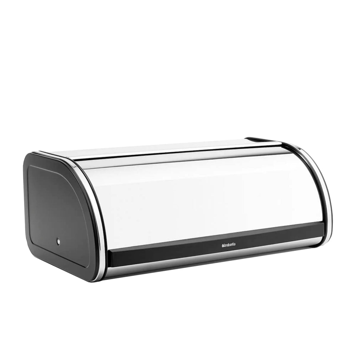 Brabantia Roll Top leipälaatikko kiiltävä teräs/musta - Laatukaluste