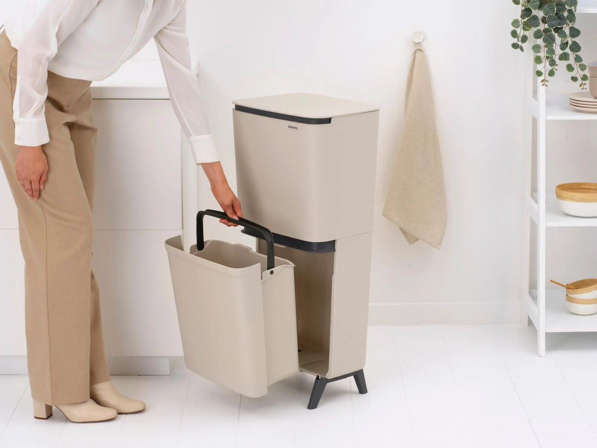 Brabantia SortUp Hi 10+10+25L kierrätysastia soft beige Brabantia