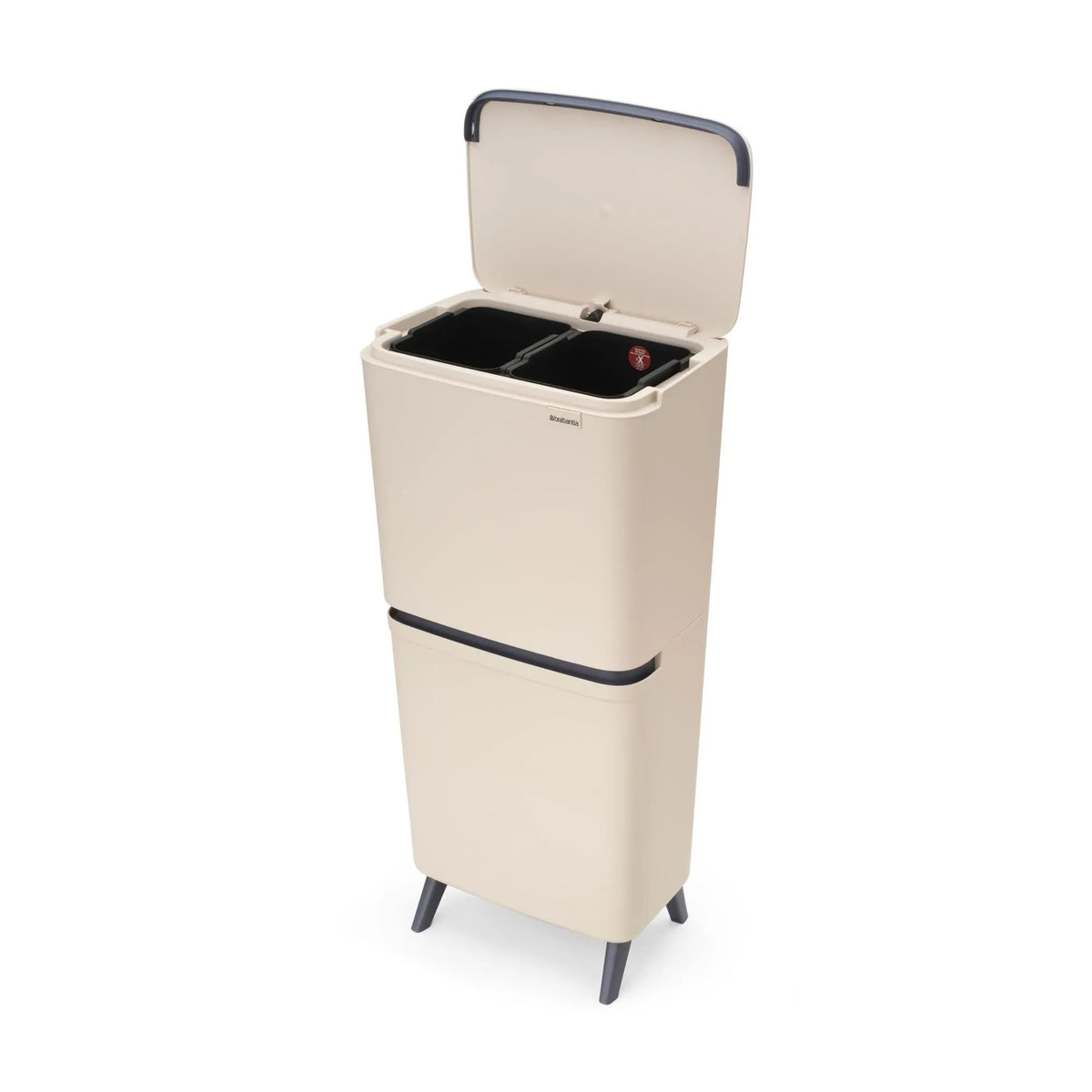 Brabantia SortUp Hi 10+10+25L kierrätysastia soft beige Brabantia