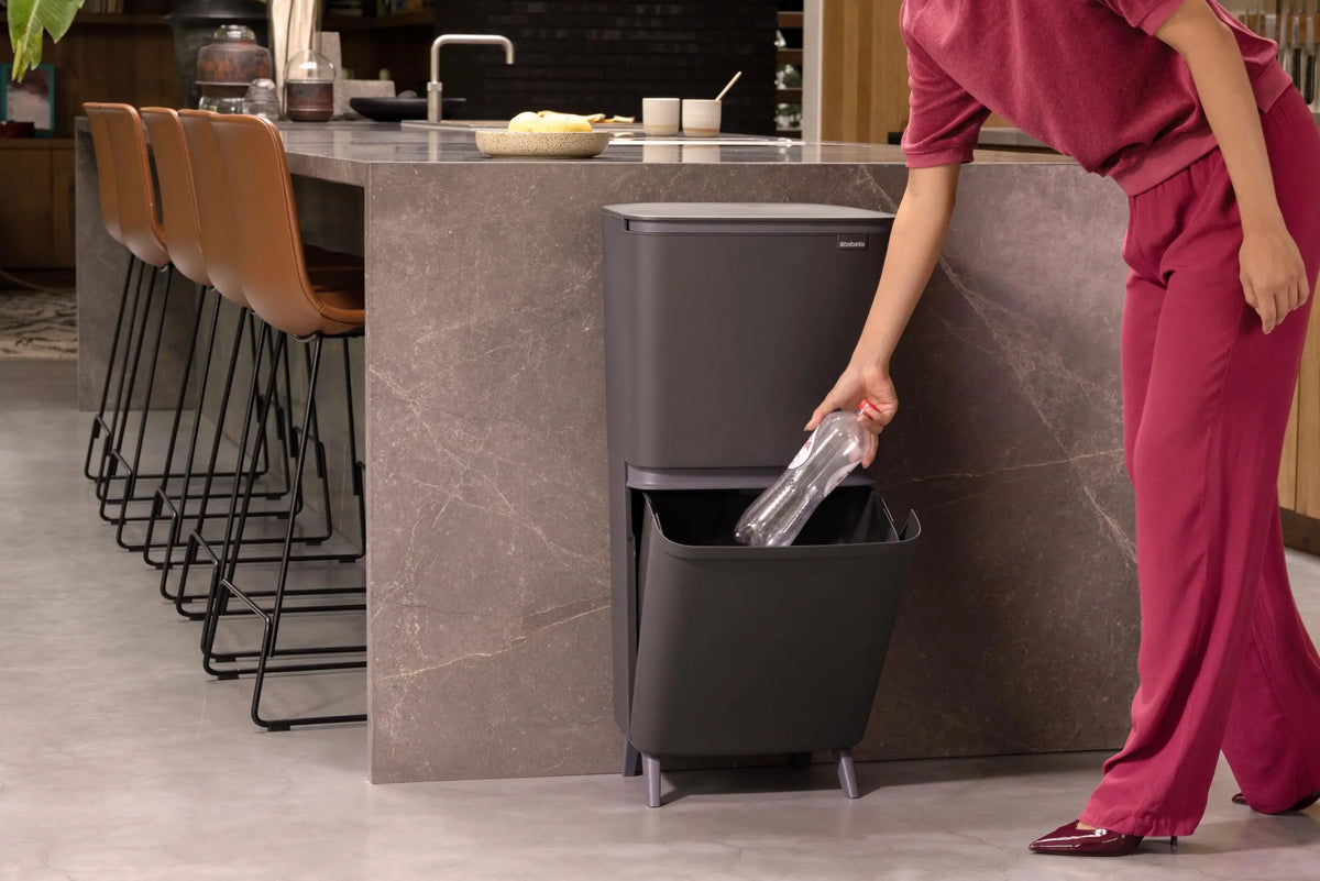 Brabantia SortUp Hi 10+10+25L kierrätysastia tummanharmaa Brabantia