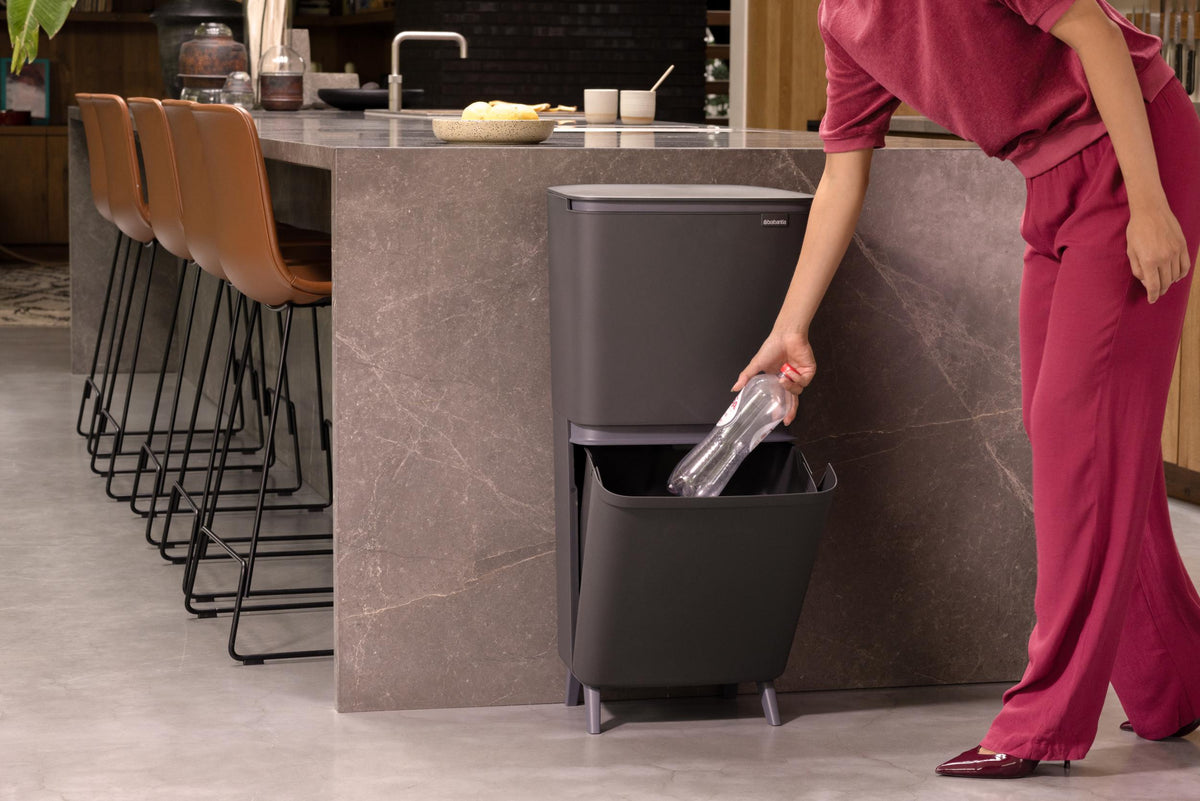 Brabantia SortUp Hi 10+10+25L kierrätysastia tummanharmaa Brabantia