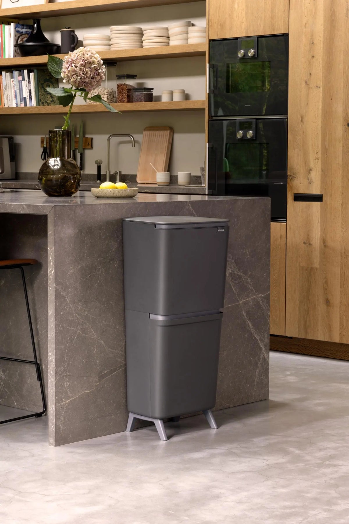 Brabantia SortUp Hi 10+10+25L kierrätysastia tummanharmaa Brabantia