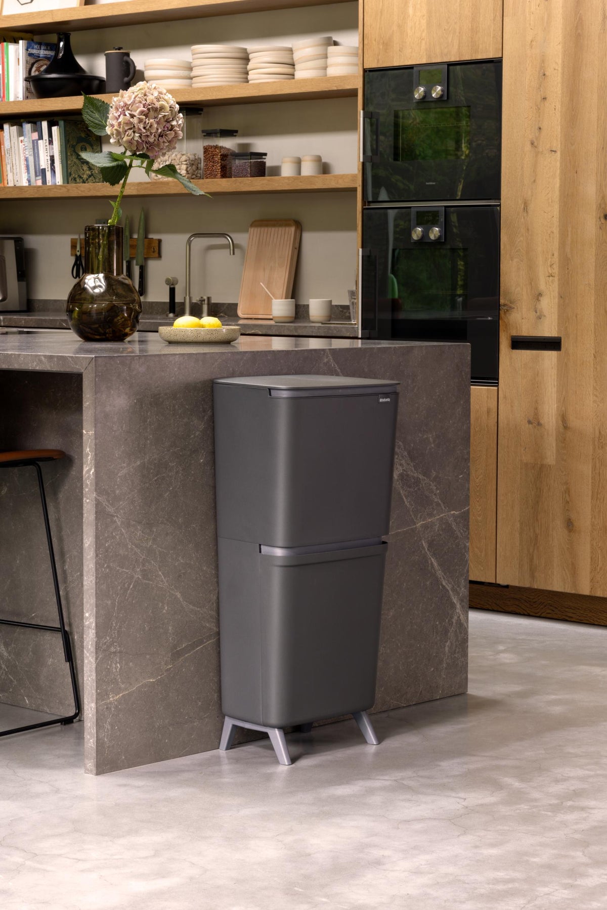 Brabantia SortUp Hi 10+10+25L kierrätysastia tummanharmaa Brabantia