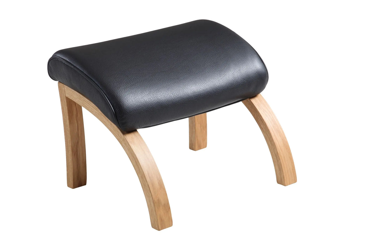 Bröderna Anderssons Focus lepotuoli+rahi öljytty tammi/musta nahka Bröderna Anderssons