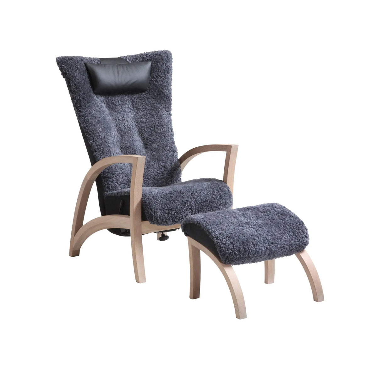 Bröderna Anderssons Focus lepotuoli+rahi valkopigmentoitu tammi/harmaa Bröderna Anderssons