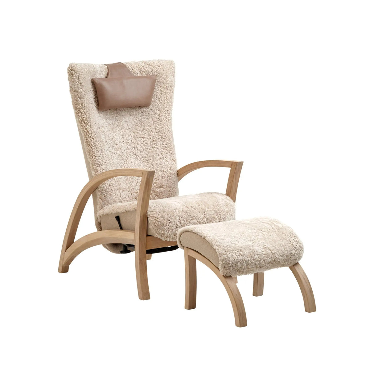 Bröderna Anderssons Focus lepotuoli+rahi valkopigmentoitu tammi/moonlight Bröderna Anderssons