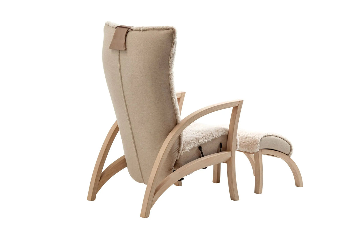 Bröderna Anderssons Focus lepotuoli+rahi valkopigmentoitu tammi/moonlight Bröderna Anderssons