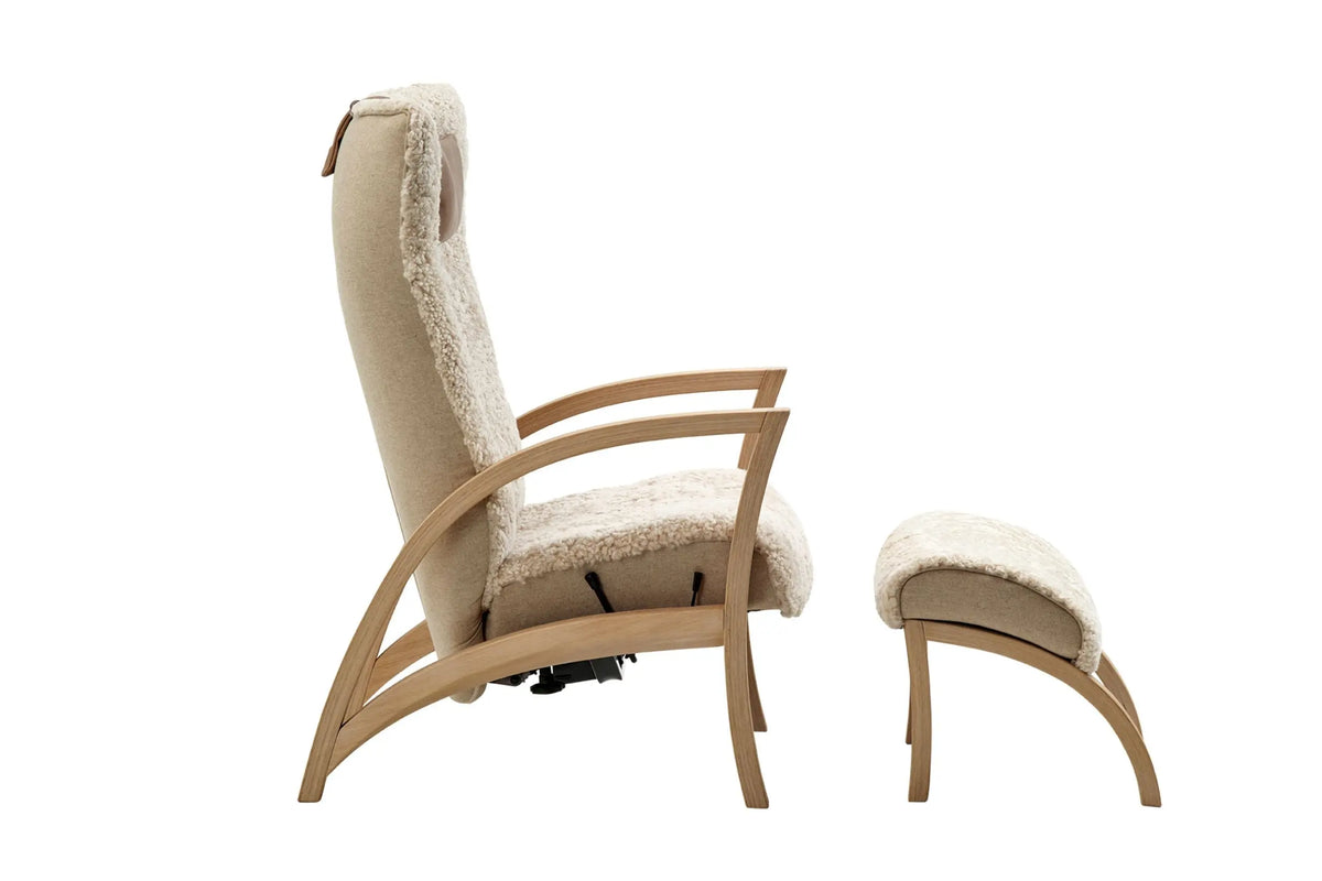 Bröderna Anderssons Focus lepotuoli+rahi valkopigmentoitu tammi/moonlight Bröderna Anderssons