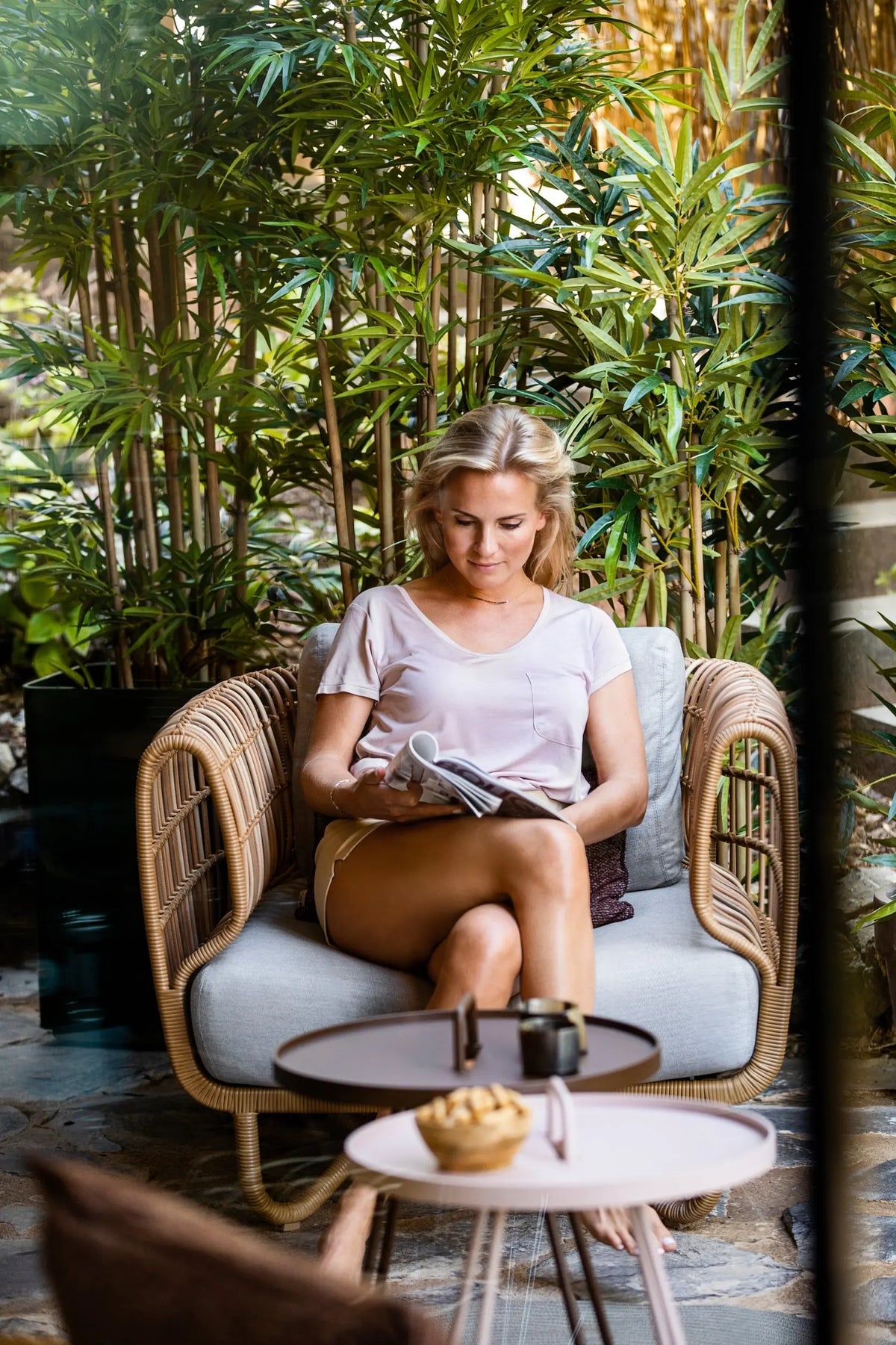 Cane-line Nest lepotuoli ruskea Cane-line