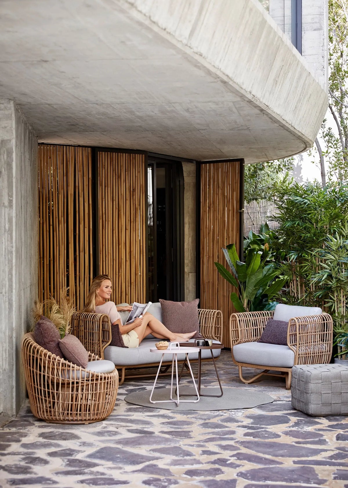 Cane-line Nest lepotuoli ruskea Cane-line