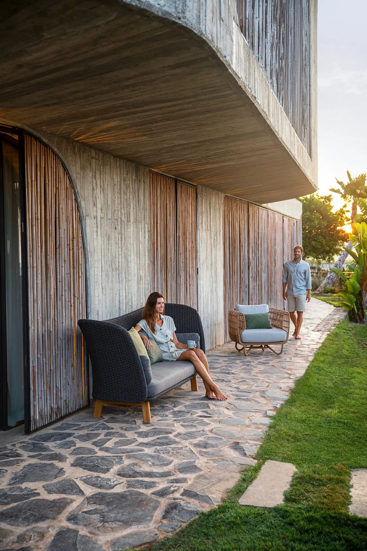 Cane-line Nest lepotuoli ruskea Cane-line