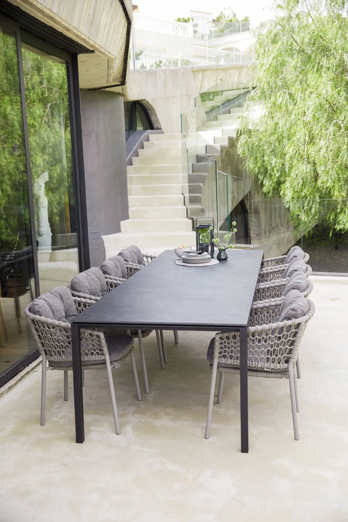 Cane-line Pure pöytä 100x200 laavanharmaa/musta Cane-line