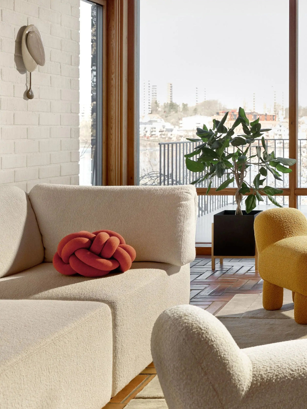 Design House Stockholm Knot tyyny oranssinpunainen Design House Stockholm