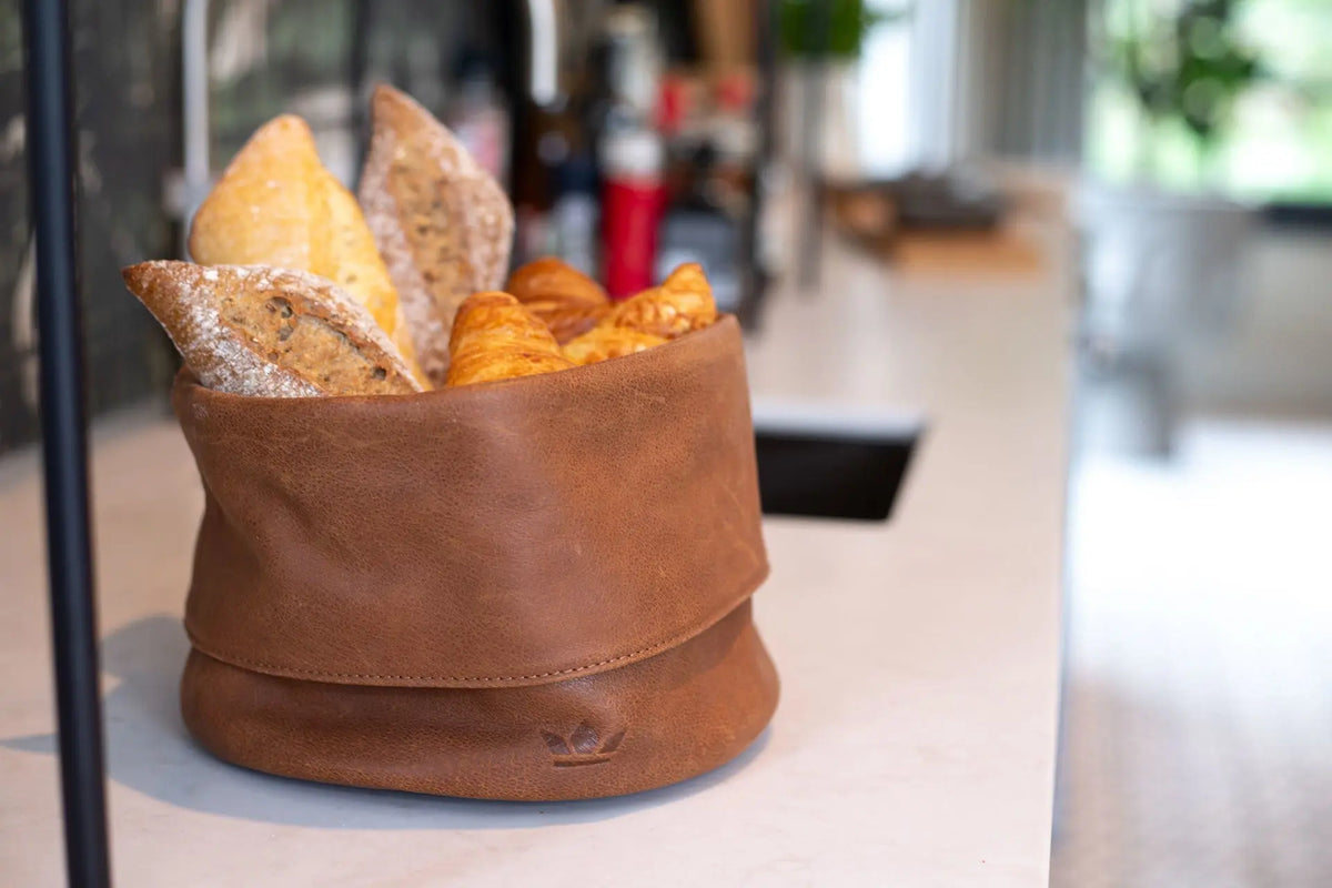 Dutchdeluxes Ben leipäkori vintage konjakki/ruskea - Laatukaluste