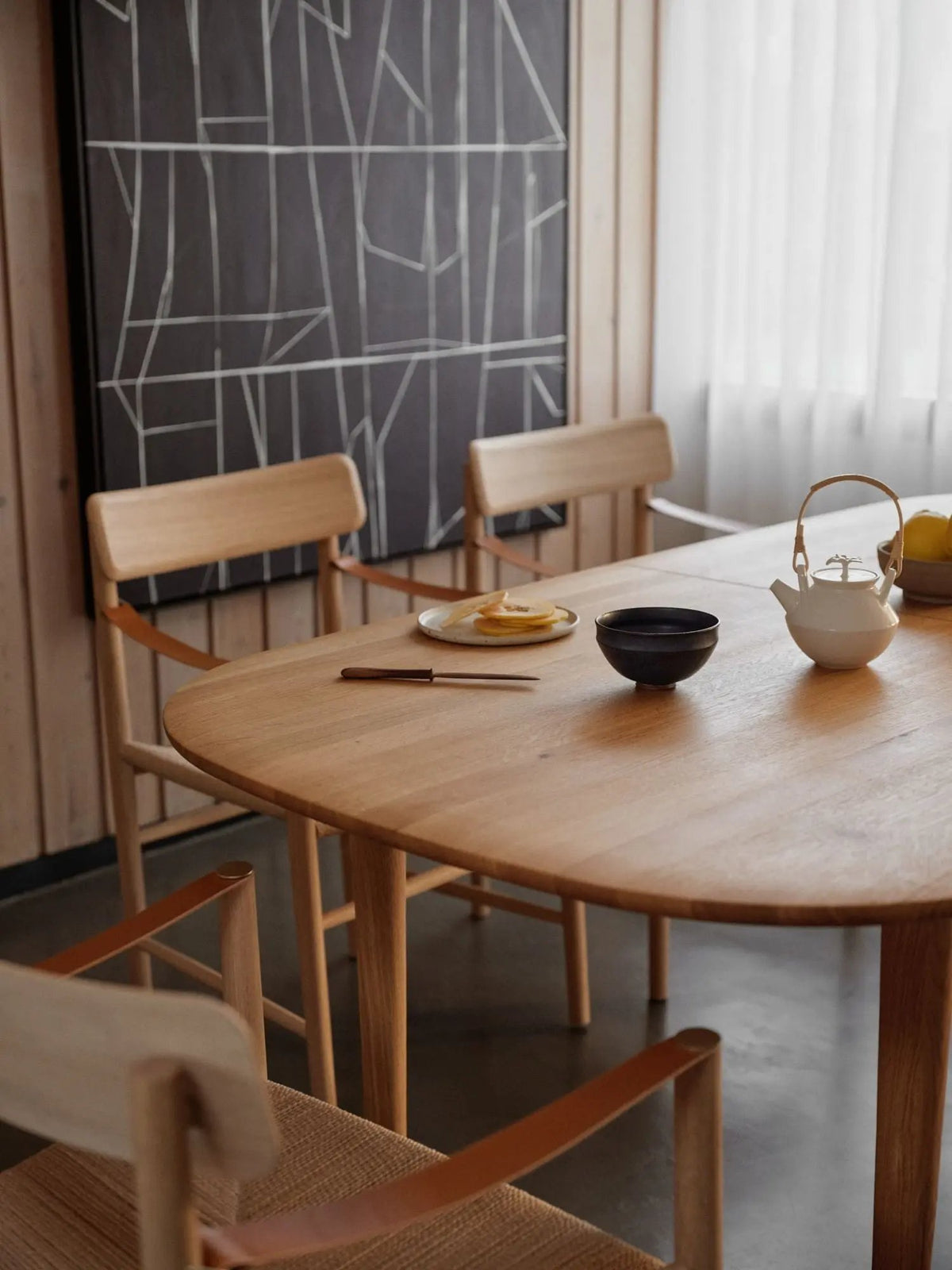 FDB Møbler C63E jatkettava pöytä jatkopaloilla öljytty tammi FDB Møbler