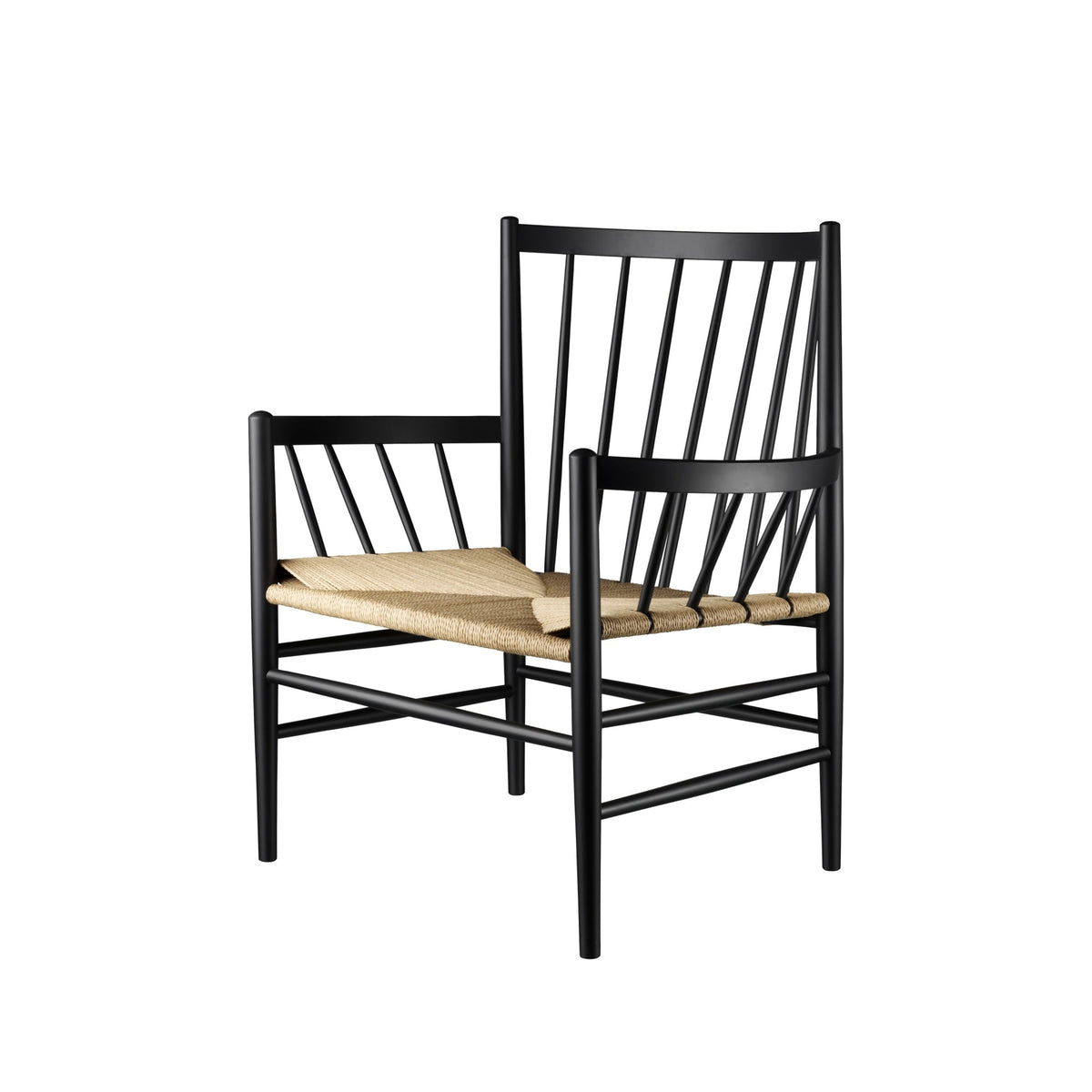 FDB Møbler J82 lounge tuoli musta/luonnonväri - Laatukaluste
