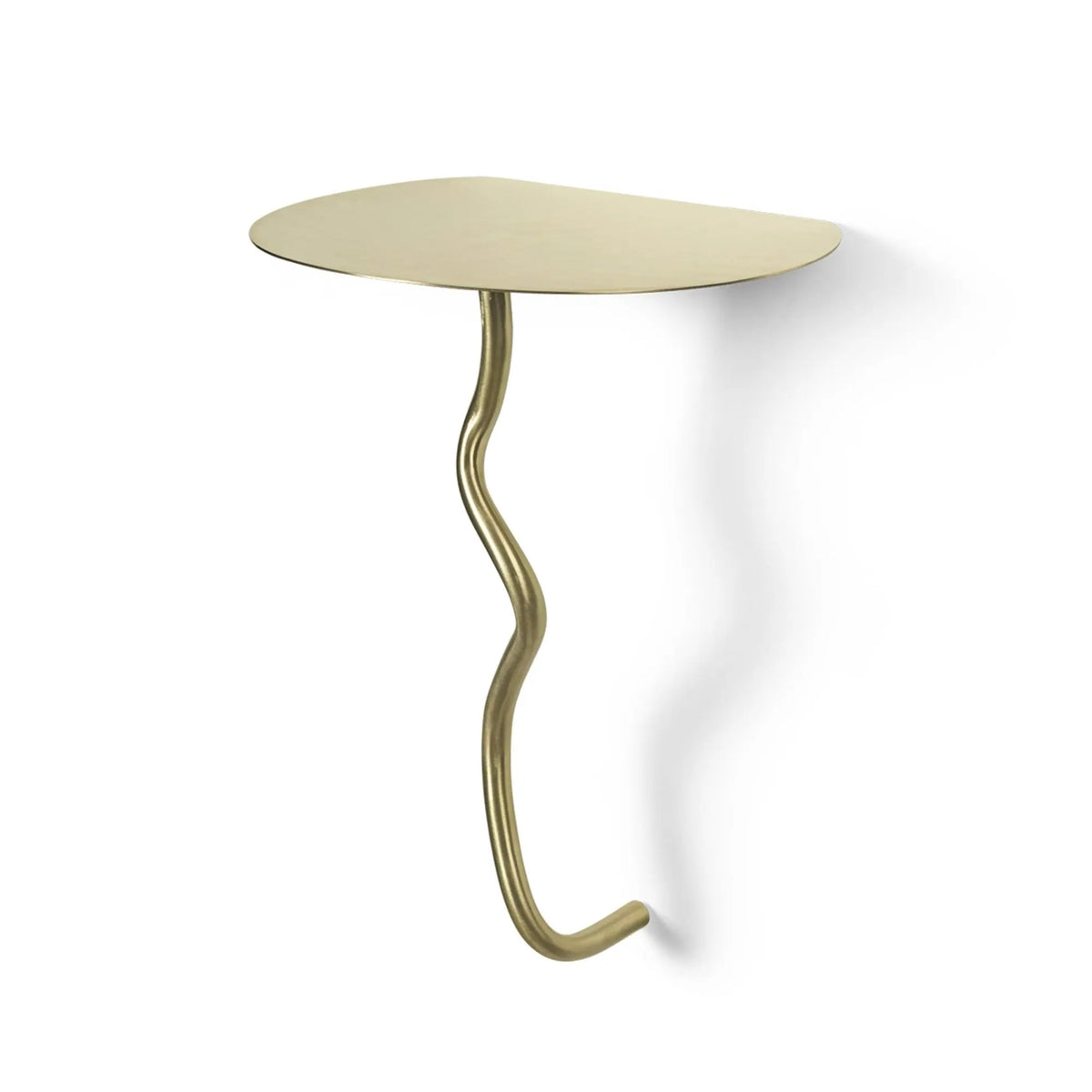 Ferm Living Curvature seinäpöytä messinki - Laatukaluste