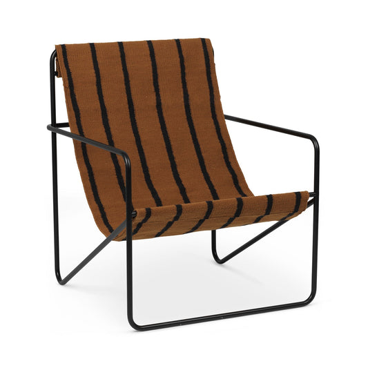 Ferm Living Desert lepotuoli musta/stripe - Laatukaluste