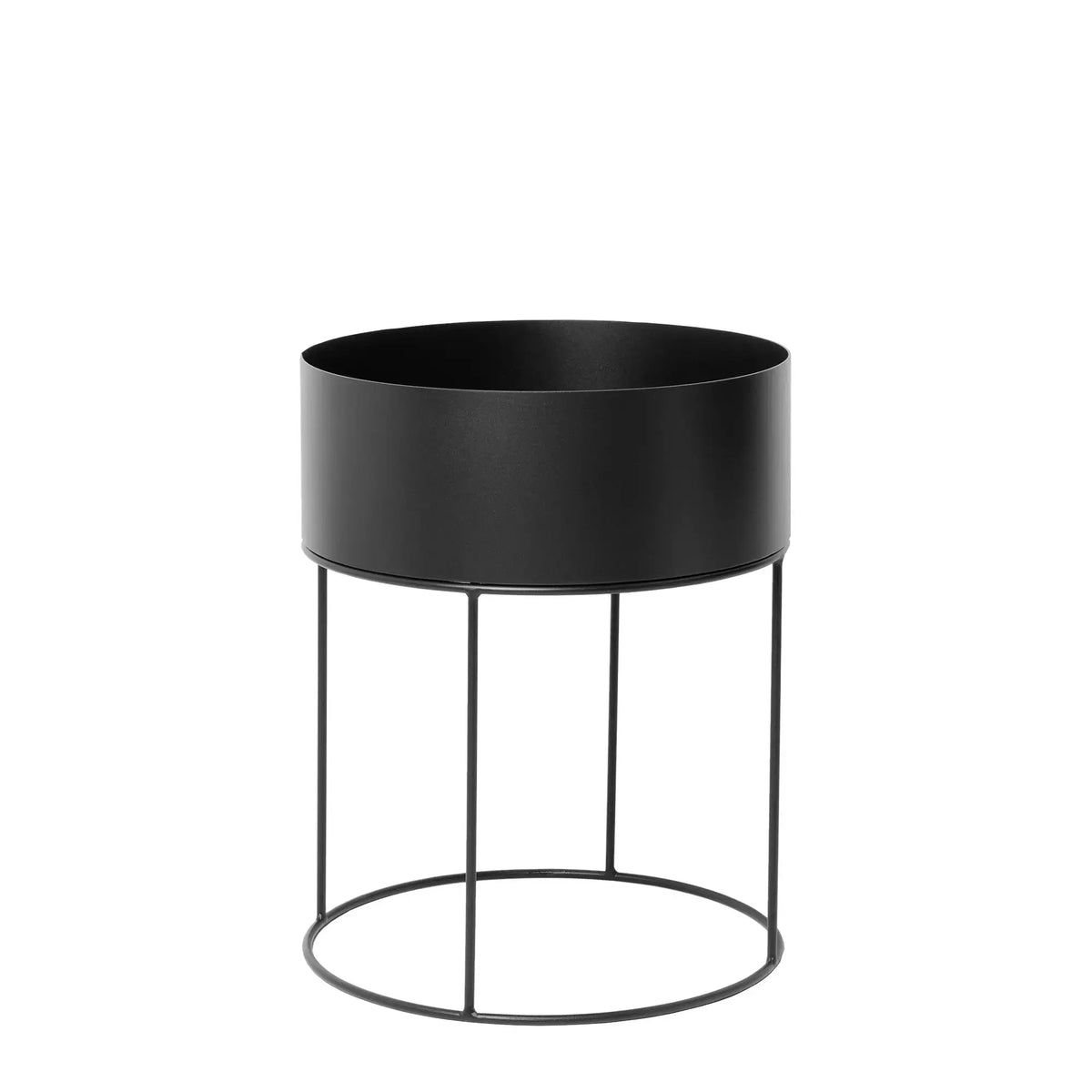 Ferm Living Plant box pyöreä musta - Laatukaluste