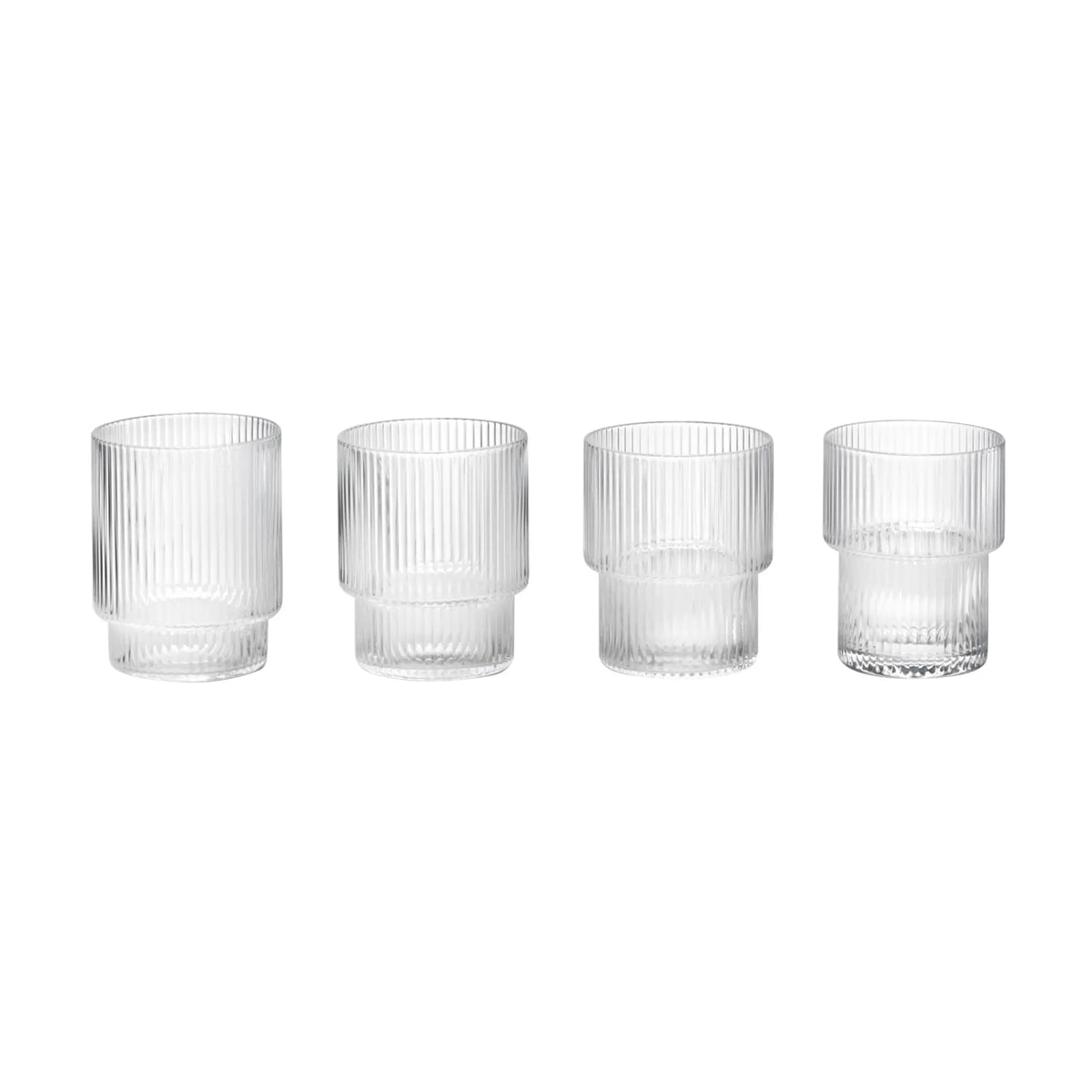 Ferm Living Ripple lasi 4kpl kirkas - Laatukaluste