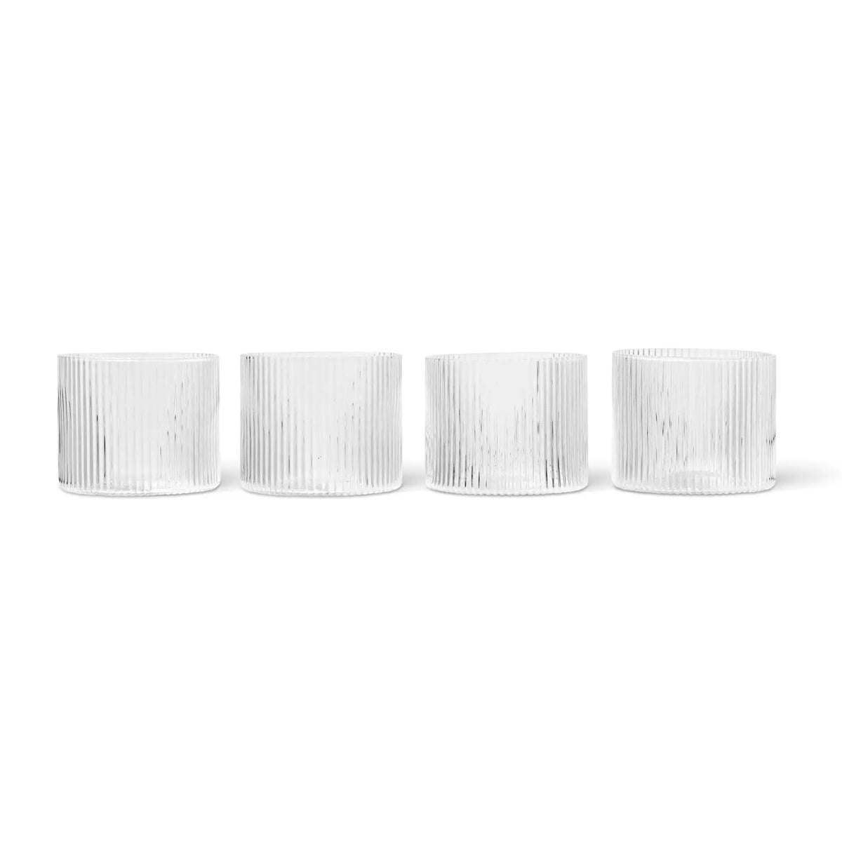 Ferm Living Ripple lasi matala 4kpl kirkas - Laatukaluste
