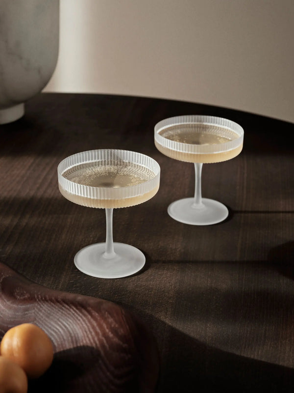 Ferm Living Ripple samppanjalasi 2kpl huurteinen Ferm Living