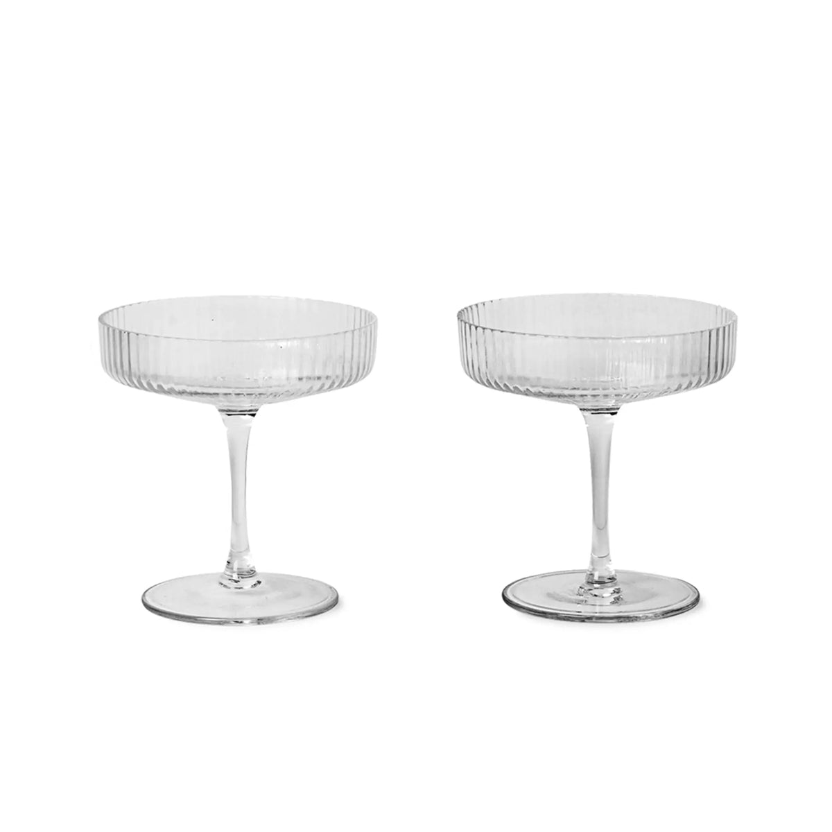 Ferm Living Ripple samppanjalasi 2kpl kirkas - Laatukaluste