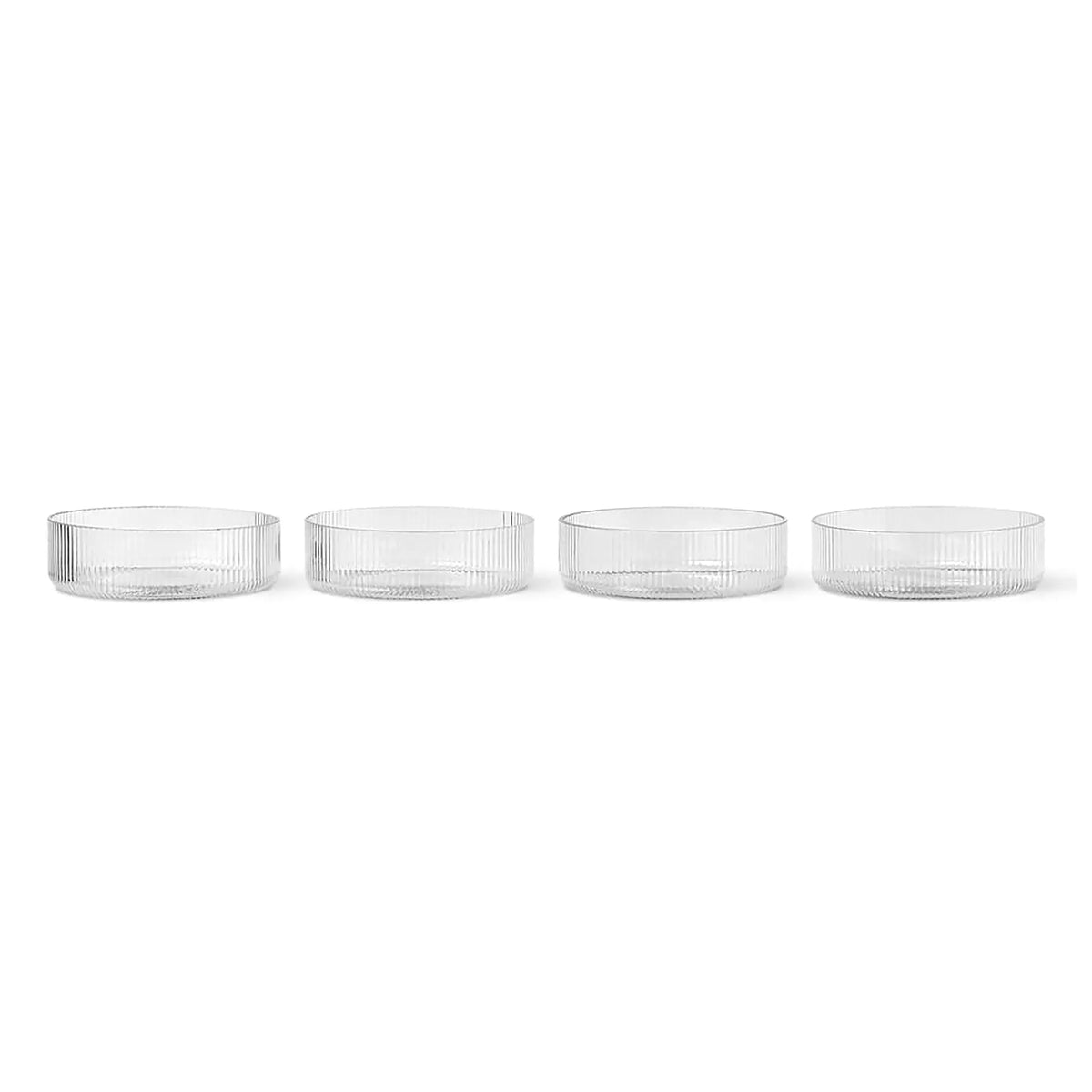 Ferm Living Ripple tarjoiluastia 4kpl kirkas - Laatukaluste